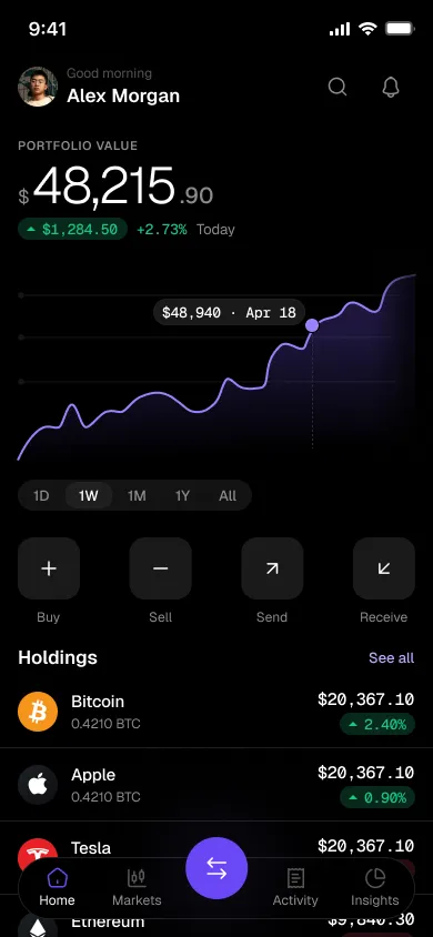 Meridian home screen