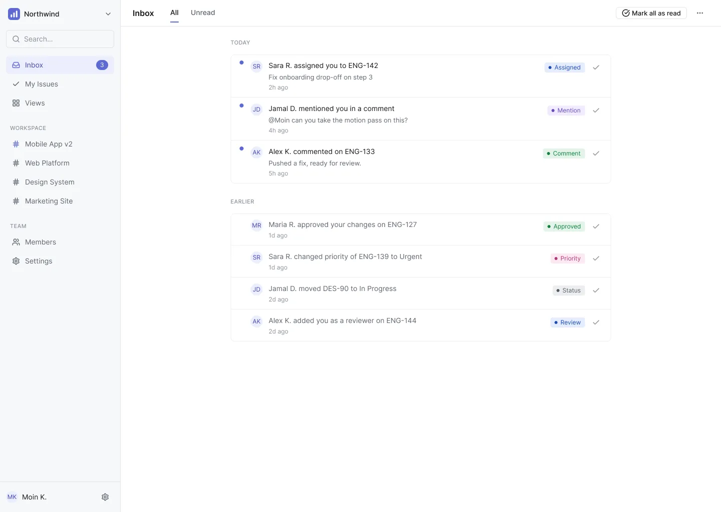 Cadence inbox