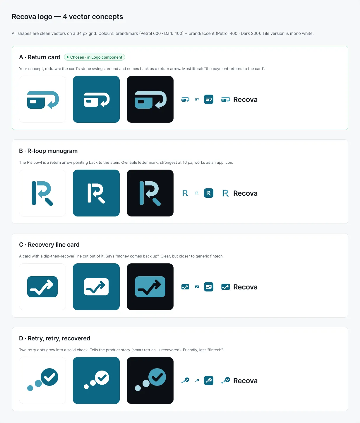 Recova logo exploration